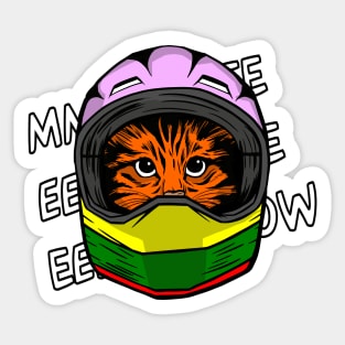 funny cat driver – Meeeeeeeow, the sound of formula m1ao (Jacques) Sticker